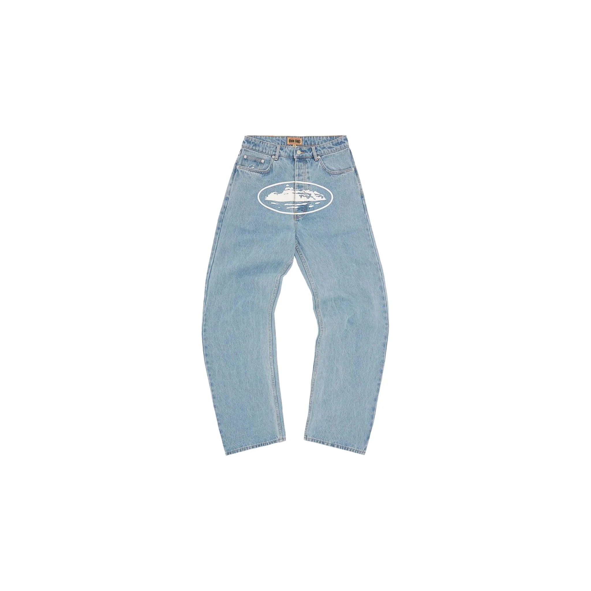 Corteiz Alcatraz Baggy Jeans (Wash Blue)