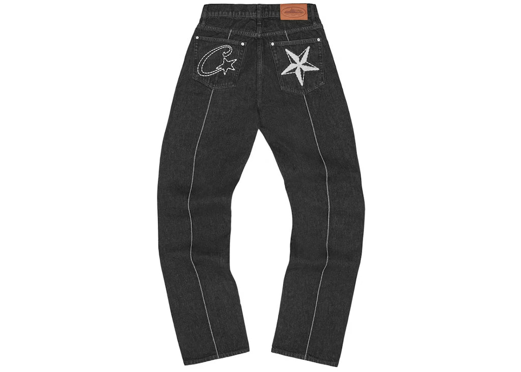 Corteiz C Star Denim Jeans (Black)
