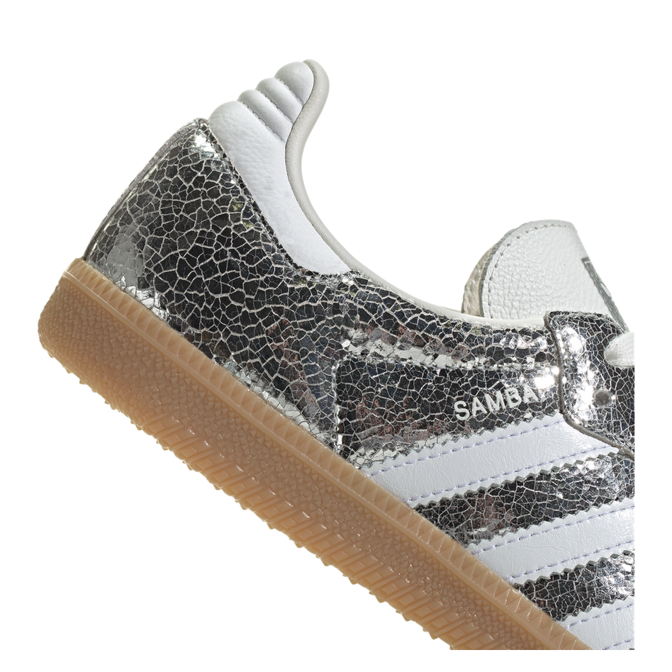 Adidas Samba OG Silver Metallic Cracked Leather